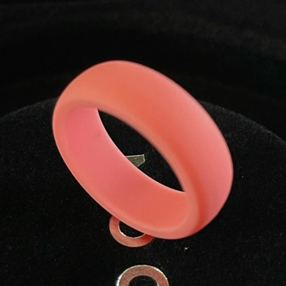 NEW Men’s Coral Red Lightweight Silicone Universal Ring (Multiple Sizes)